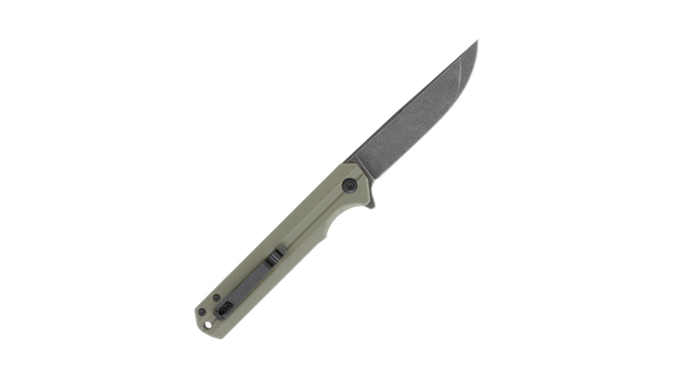 CobraTec Knives Streamline Folding Knive, 3.5in, D2 Stonewash, G-10, Od Green, CTODGG10SL