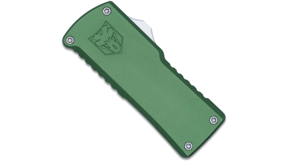 CobraTec Knives Utility OTF Plain Aluminum Blade, 3.38 OD Green Aluminum Handle, CTOTFUTODG