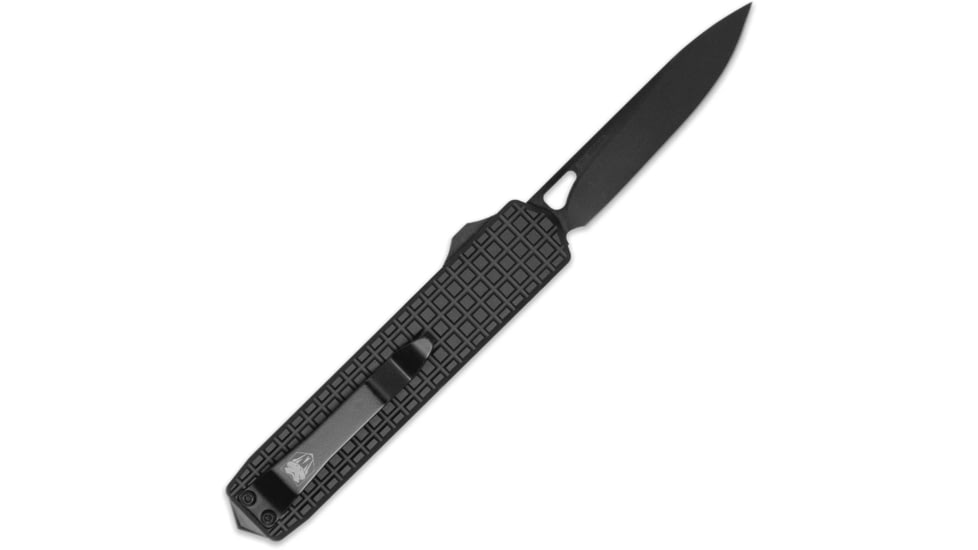 CobraTec Knives Black Mamba OTF Automatic Folding Knife, 2.75 in, D2 Steel, Spear Point Blade, 6061 T6 Aluminum, Black Handle, CTMBM