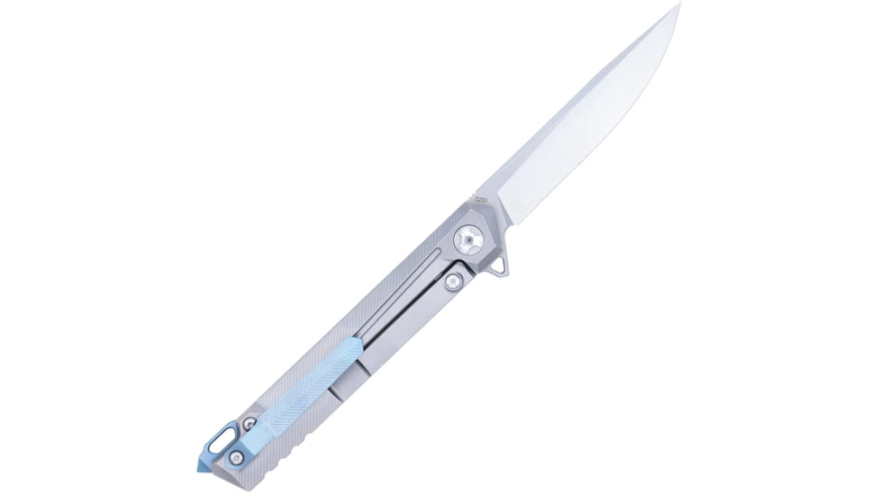 CobraTec Olympian Frame Lock Titanium, Folding Knife, M389, Silver, 1410136