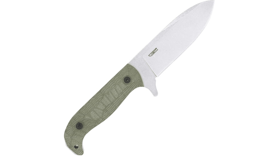 CobraTec Knives PSK Fixed Blade Knife, 4.5 in, 14C28N Satin Stonewashed Blade, Spear Point Blade, Micarta, OD Green Handle, CTPSKODGMCASSW