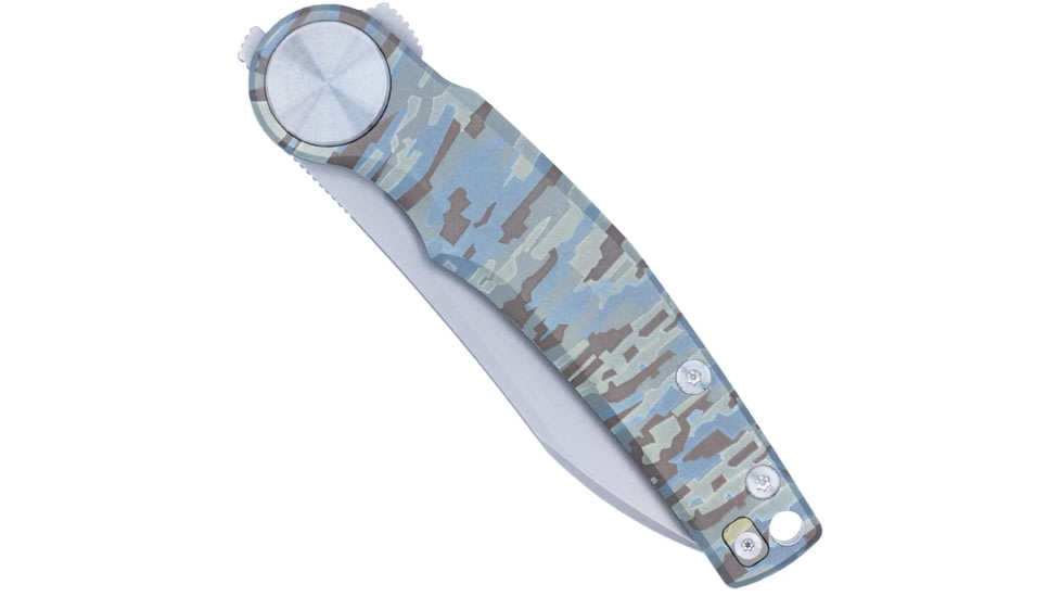 CobraTec Rogue Assisted Opening Folding Knife, 3.125 in, M390 Steel, Clip Point Blade, Titanium, Digital Camo Handle, CTROGM390CPNS