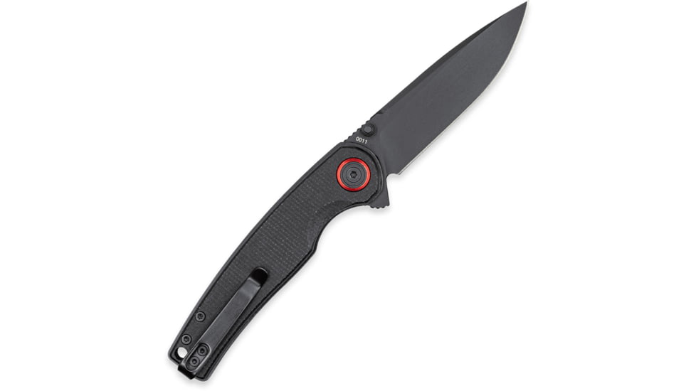 CobraTec Knives Samson Folding Knife, 3.25 in, D2 Steel, Clip Point, Micarta, Black Handle, CTSAMSONBLK, 1410160
