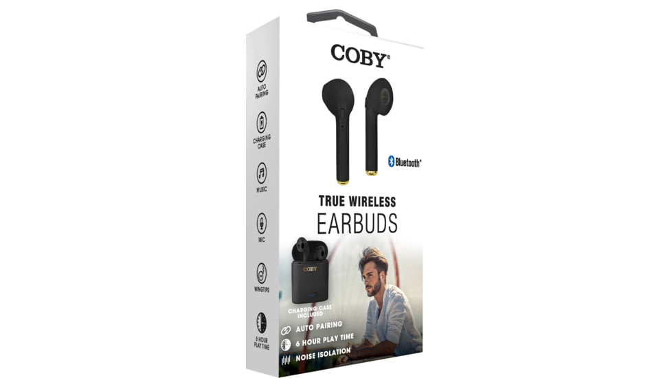 Coby 511 True Wireless Earbuds, Black, COBY-CETW511BLK