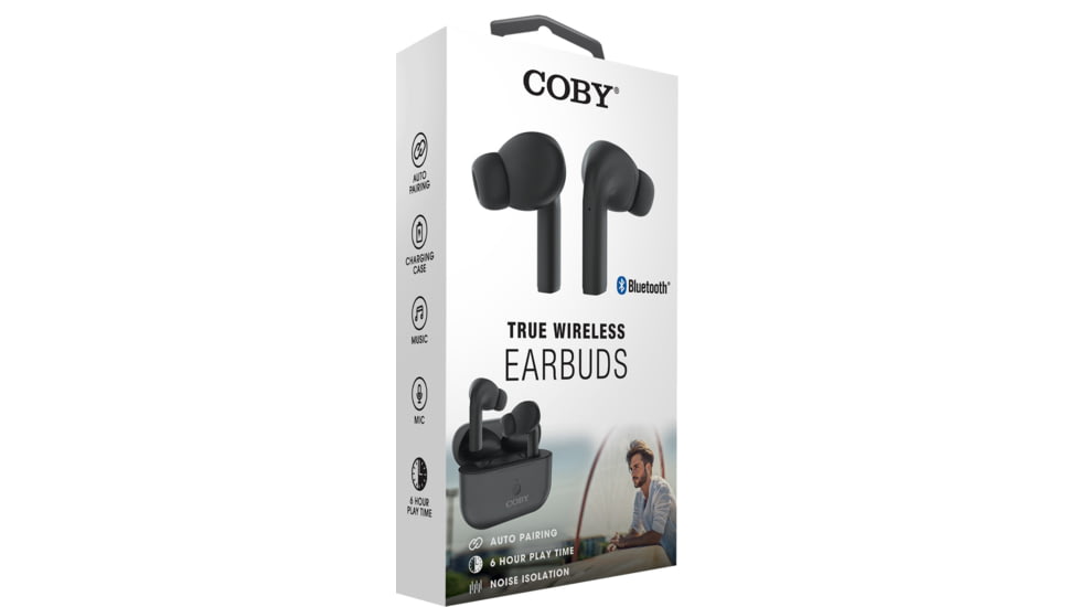 Coby 517 True Wireless Earbuds, Black, COBY-CETW517BK