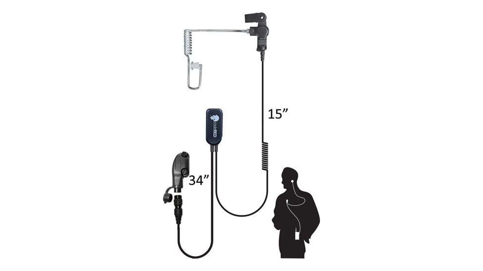 Code Red Sherlock Acoustic Tube One Wire Microphone for BK P150 KNG Radios, CRD24259