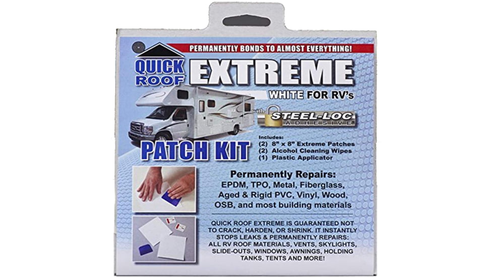 Cofair Products Quick Roof Extreme Patch Kit With Applicator 8in x 8, 8in x 8in, 2 Pack, UBE88