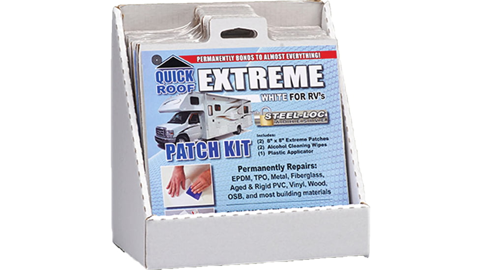 Cofair Products Quick Roof Extreme Patch Kit With Applicator, 8in x 8in, 12 Pack, UBE88-DISPLAY