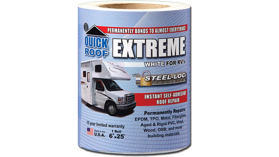 Cofair Products Quick Roof Extreme With Steel-Loc Adhesive - 6in x 25, White, UBE625
