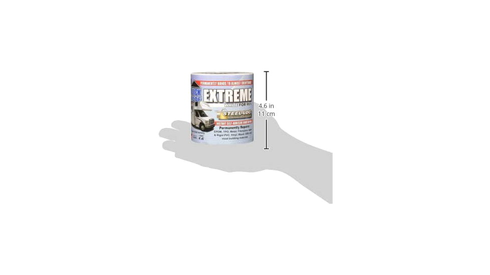 Cofair Products Quick Roof Extreme With Steel-Loc Adhesive, White, 4in x 6ft, Pack of 12, UBE406-DISPLAY