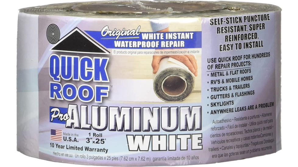 Cofair Products Quick Roof Pro Aluminum Surface Tape 3in x 25, White, 3in x 25ft, WQR325