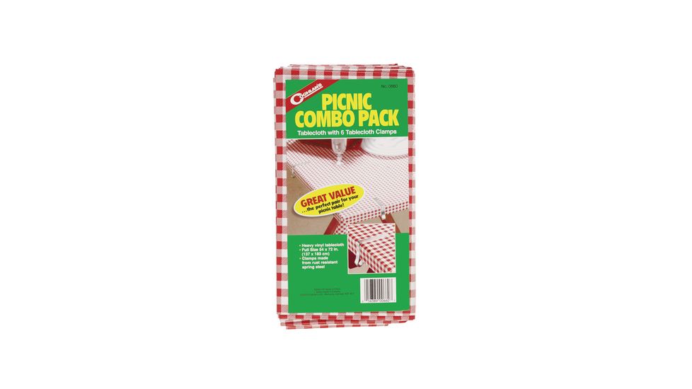 Coghlans Picnic Tablecloth and 6 Clamps 54x72 Inches 0660