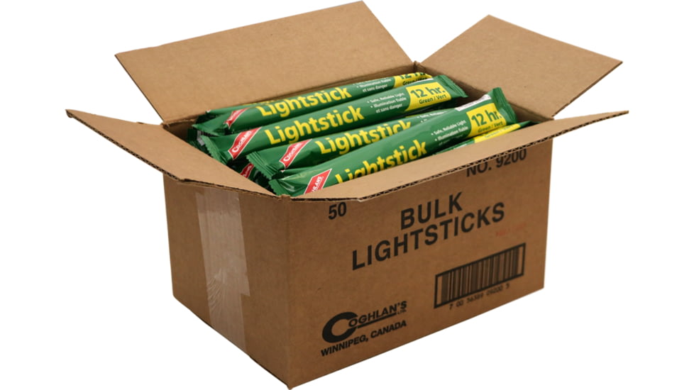 Coghlans SnapLight Non-Toxic Lightstick, Green, Pack of 50, 872780