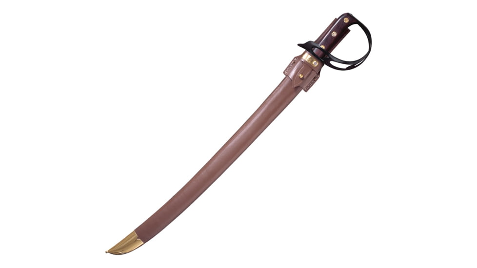 Cold Steel 1917 Cutlass Sword, Left Handed, 30.38in Overall, 25in 1055HC Steel Blued Finish Blade, Brown Wood Handle, CHLT00007
