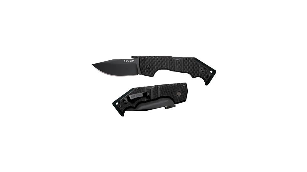 Cold Steel AK-47 Folding Knife, Black G-10 Handle, Black Blade, Plain 58TLAK