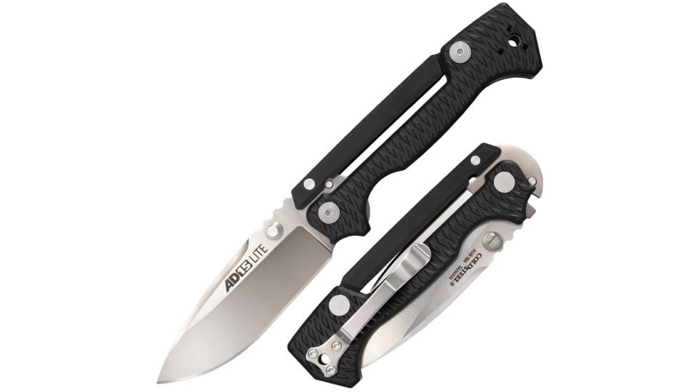 Cold Steel AD-15 Lite Lockback Folding Knife, Black Griv-Ex Handle, 5 Closed, 3.5 Satin Finish Aus-10A Stainless Bla, CS-58SQL