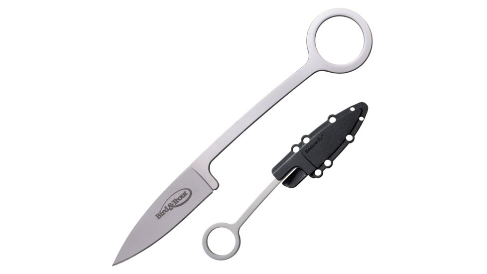 Cold Steel Bird &amp; Trout Fixed Blade Knife, Steel Handle, Plain, Concealex Sheath, CS-20BTJZ