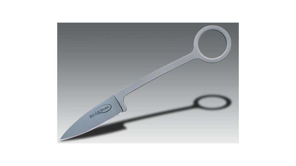 Cold Steel Bird &amp; Trout Fixed Blade Knife, Steel Handle, Plain, Concealex Sheath, CS-20BTJZ