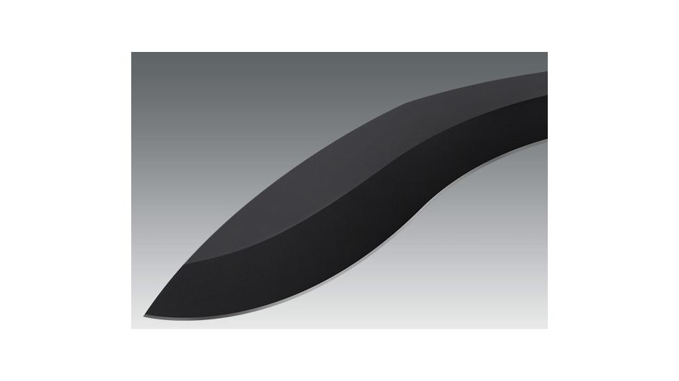 Cold Steel Chaos Kukri Fixed Blade Knife, 12.5in Plain Black SK-5 High Carbon, Black Aluminum Handle, CS-80NTK