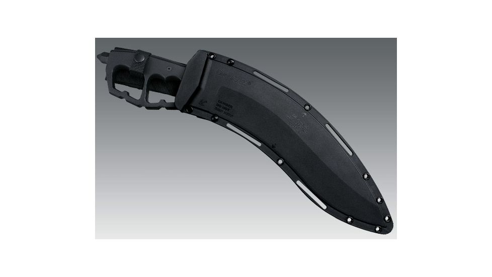 Cold Steel Chaos Kukri Fixed Blade Knife, 12.5in Plain Black SK-5 High Carbon, Black Aluminum Handle, CS-80NTK