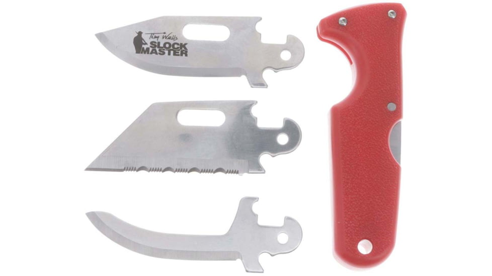 Cold Steel Click-N-Cut Slock Master Skinner Fixed Blade Knife, 2.5in, 420J2 SS, Part Serrated Caping/Clip/Utility Satin Blade, Orange ABS Handle, Blister Pack Packaging, CS-40ATZ