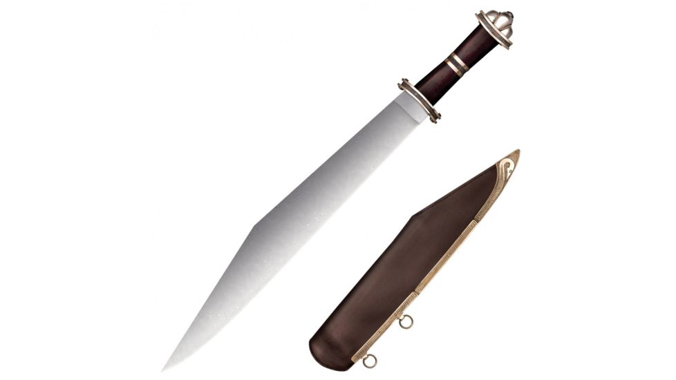 Cold Steel Damascus Long Sax Sword, 17 1/4in Blade Length, Damascus Steel, CS-88HVA