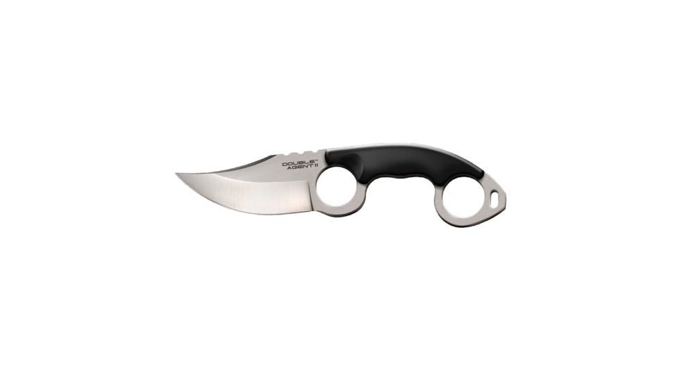 Cold Steel Double Agent II Fixed Blade Knife, Grivory Grip, Plain, Secure-Ex Neck Sheath, CS-39FN