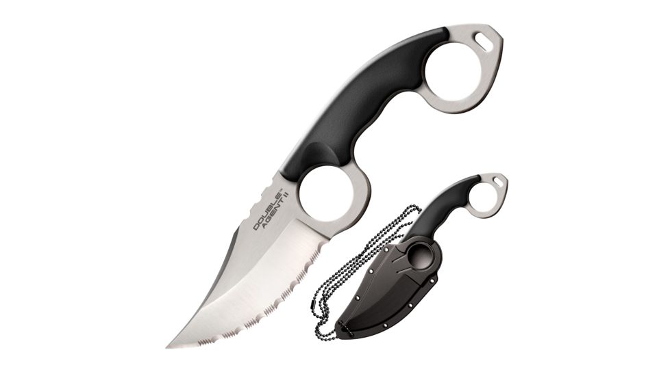 Cold Steel Double Agent II Fixed Blade Knife, Grivory Handle, Serrated, CS-39FNS