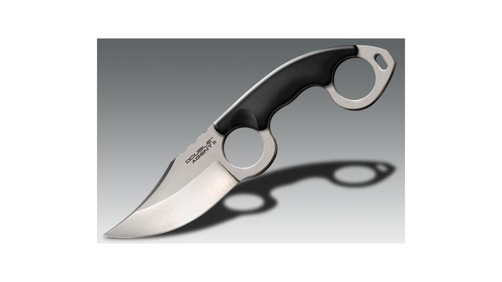 Cold Steel Double Agent II Fixed Blade Knife, Grivory Grip, Plain, Secure-Ex Neck Sheath, CS-39FN