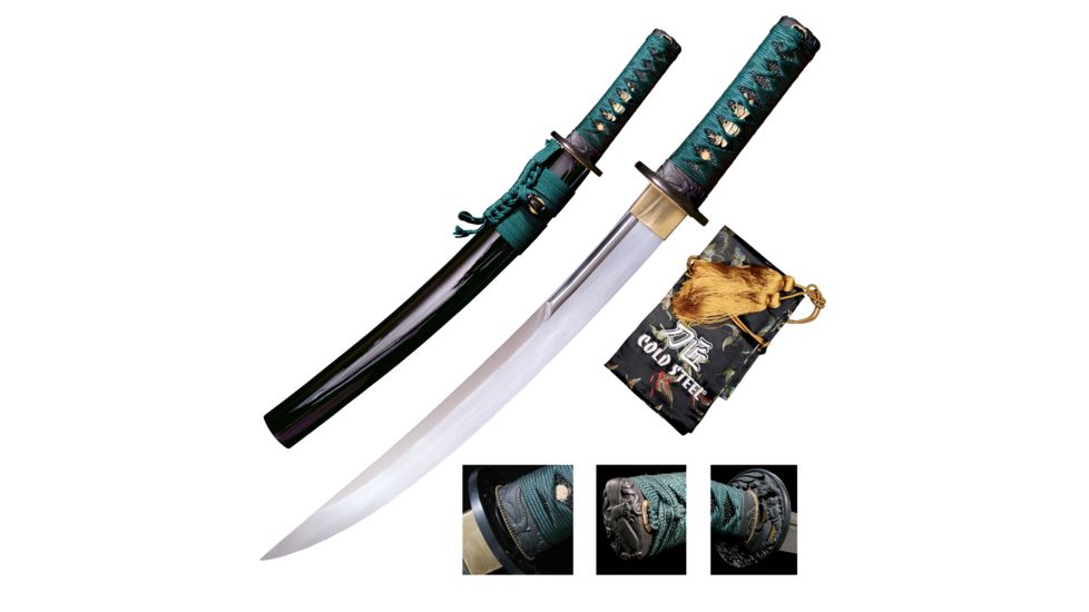 Cold Steel Dragonfly O Tanto, Ray Skin Handle, Wood Scabbard Sword, CS-88DT