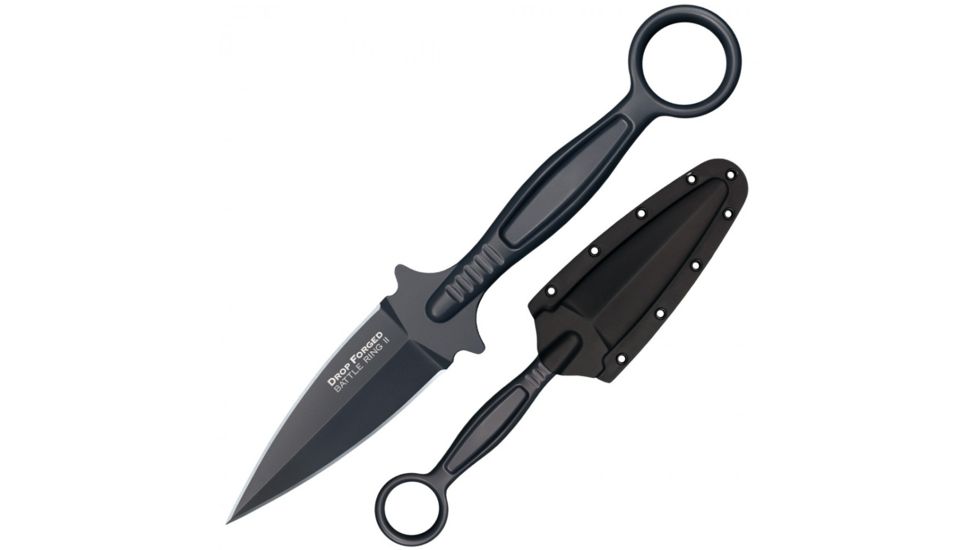 Cold Steel Drop Forged Battle Ring II, 3.5in Blade Length, 52100 High Carbon Steel Knife, CS-36MF