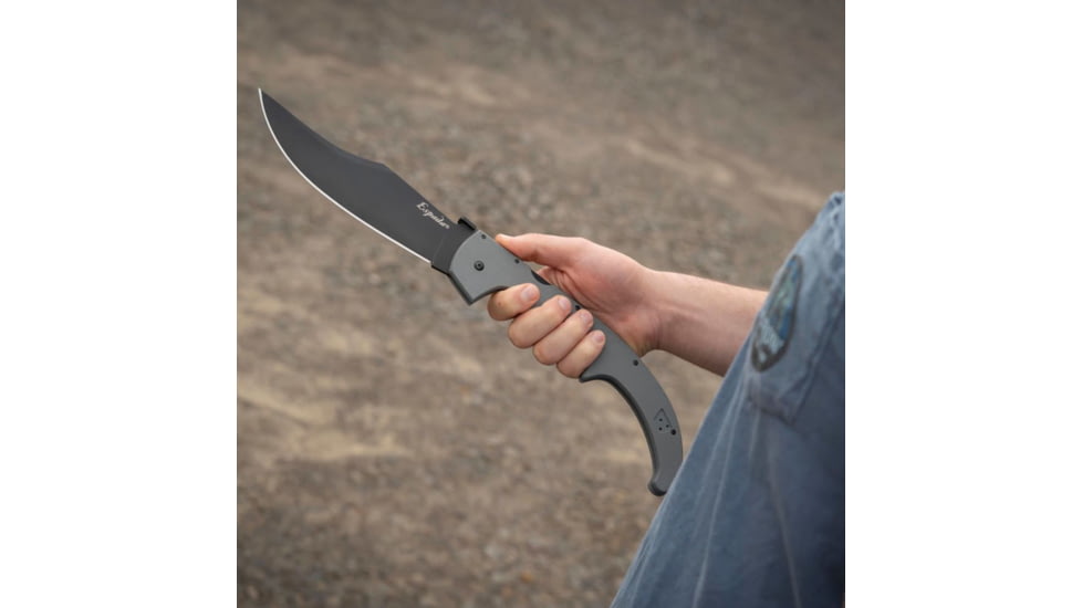 Cold Steel Espada XL AUS10A Folding Knife, 7.5in, AUS10A Steel, Black Clip Point Plain Blade, Gray G10 Handle, CS-62MGC-GRBK