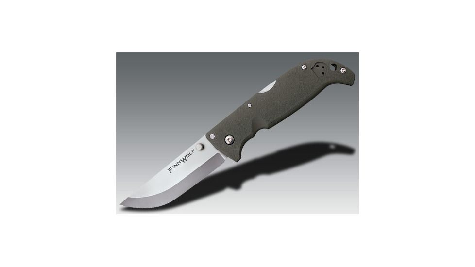 Cold Steel Finn Wolf Knife, 3.5in Blade, OD Green Griv-Ex 20NPFZ, CS-20NPFZ
