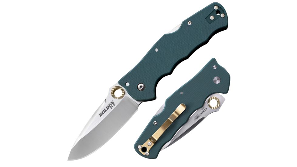 Cold Steel Golden Eye Spear Pt. Knife, Black/Silver, 8 3/8in, CS-62QFGS