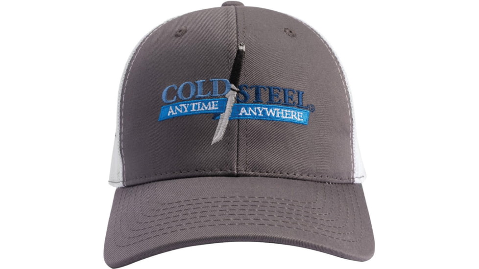 Cold Steel Hat Gray and White Mesh, Gray cotton twill front, 94HCG