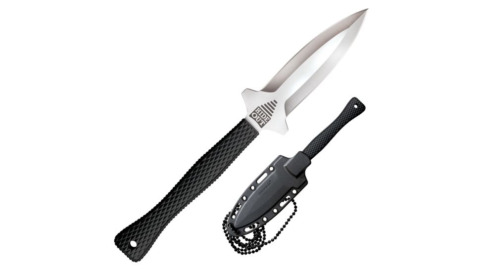Cold Steel Hide Out, Black Griv-Ex Handle, Plain Edge w/ Sheath, CS-49NDE