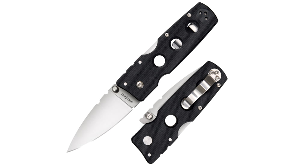 Cold Steel Hold Out Folding Knives, 3in, S35VN Steel, Plain Drop Point Blade, G-10 Handle, 11G3