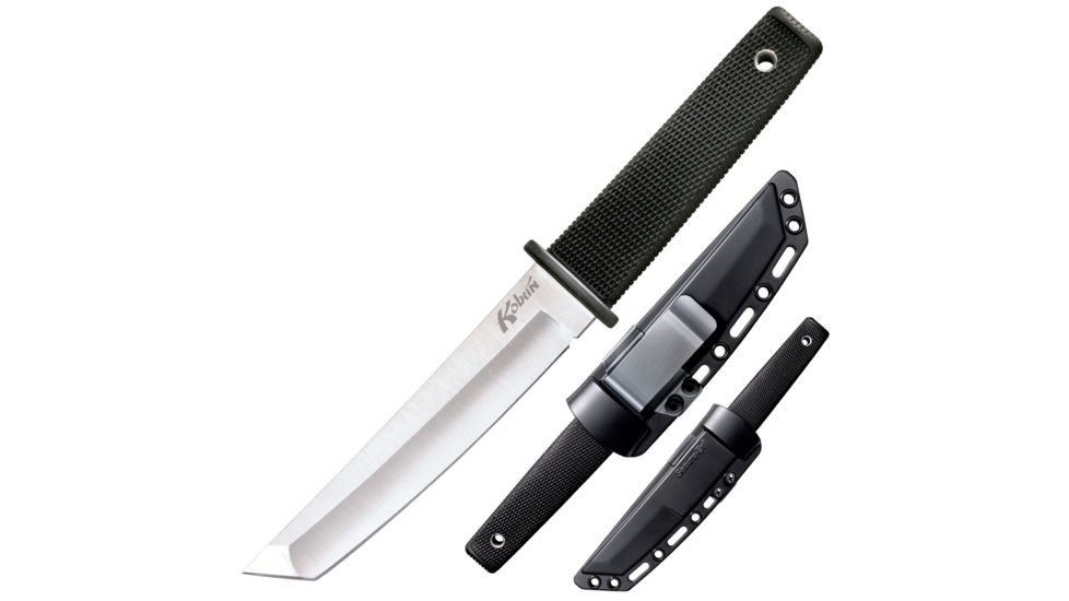 Cold Steel Kobun Fixed Blade Knife, Black Kraton Handle, Plain, CS-17T
