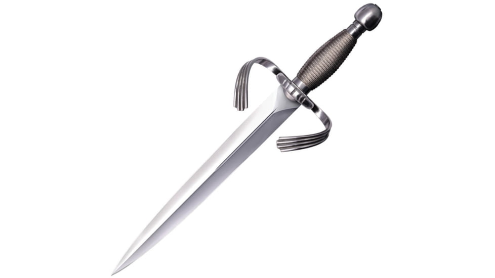 Cold Steel Large Parrying Dagger Knife, 13 satin finish 1055HC steel blade, Wire wrapped handle, 88EKA