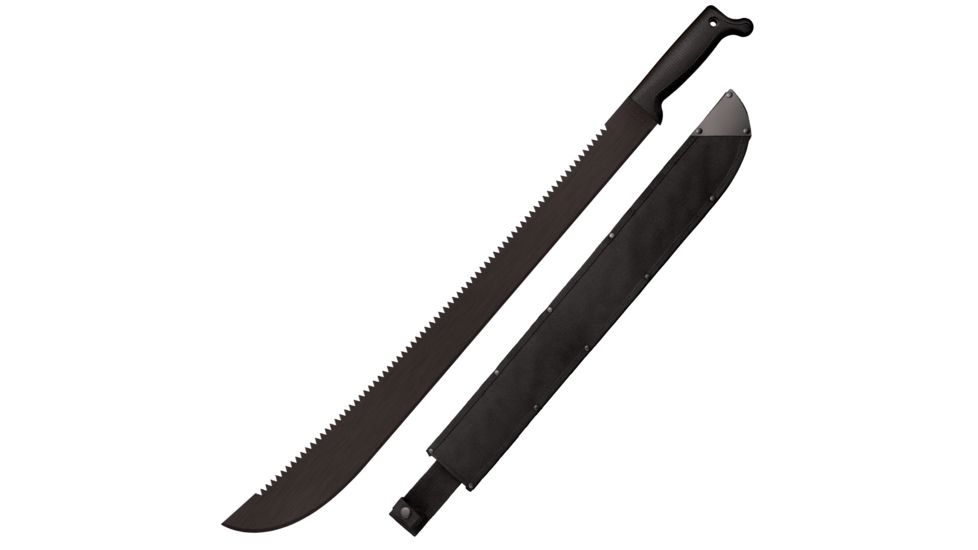 Cold Steel Latin Machete Plus, 24in Combo Blade, Black 97AM24DS