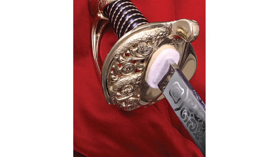 Cold Steel Marine NCO Saber Sword, 38.25in Overall, 32in Satin 1055HC Steel Blade, Black Leather Wrapped Handle, CHLT00008