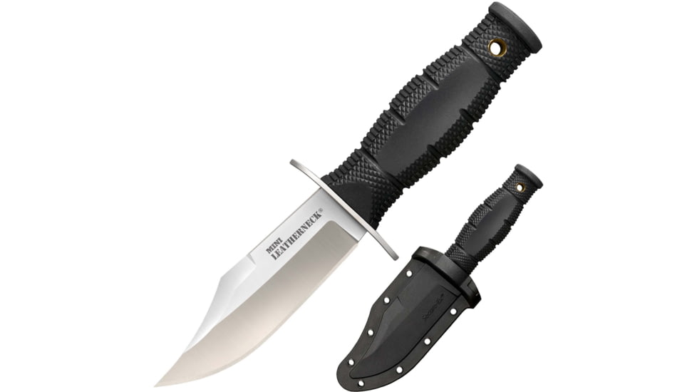 Cold Steel Mini Leatherneck Fixed Blade Knife, 3.5in, 8Cr13MoV Steel, Clip Point Plain Blade, 3 1/4in Long Kray-Ex Handle, CS-39LSAB
