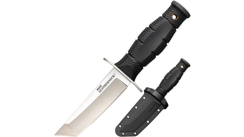 Cold Steel Mini Leatherneck Fixed Blade Knife, 3.5in, 8Cr13MoV Steel, Tanto Plain Blade, 3 1/4in Long Kray-Ex Handle, CS-39LSAA