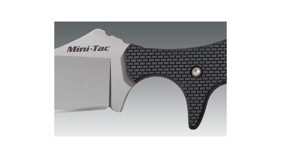 Cold Steel Mini Tac Skinner Fixed Blade Neck Knife, Black Faux G-10 handle, Plain, CS-49HSF