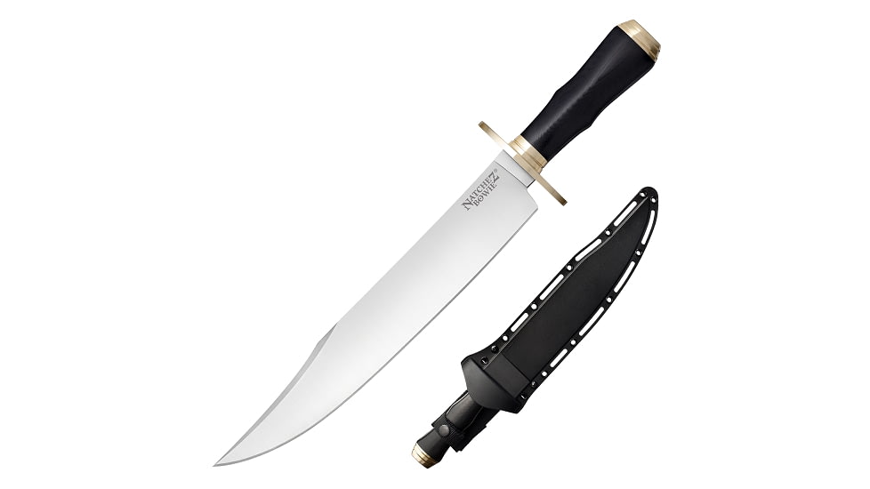 Cold Steel Natchez Bowie 3V Knife, 11.5in, CPM 3V Steel, Clip Point Blade, Black G10 Handle, 16DN