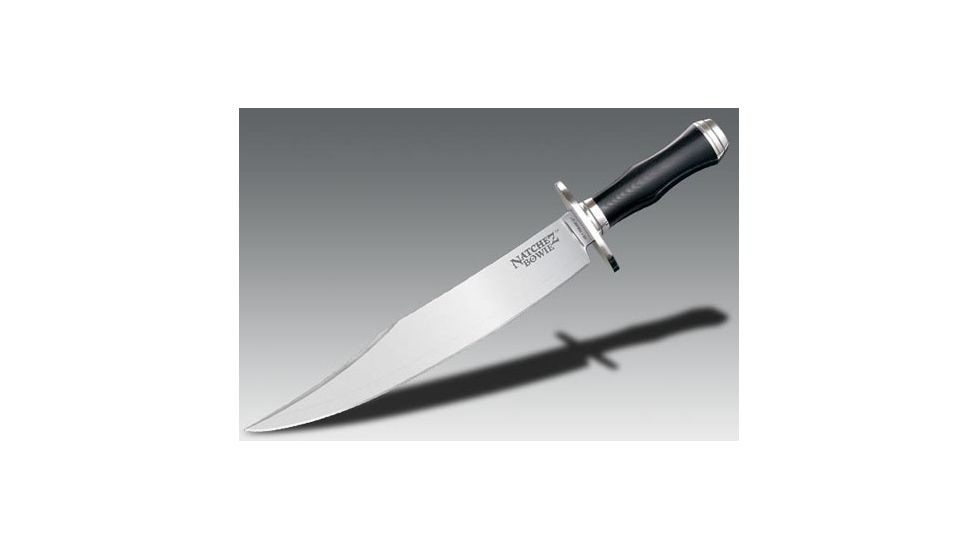 Cold Steel Natchez Bowie, Black Linen Micarta Handle, Leather Sheath Knife 16ABSJ