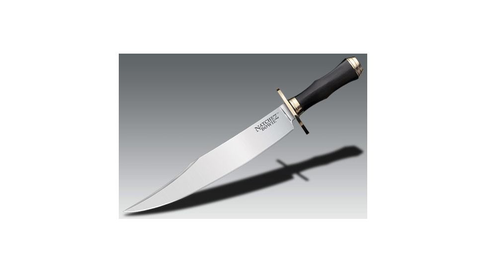 Cold Steel Natchez Bowie, O-1 High Carbon Steel 11.75in Blade, Polished Black Handle, CS-39LABMS