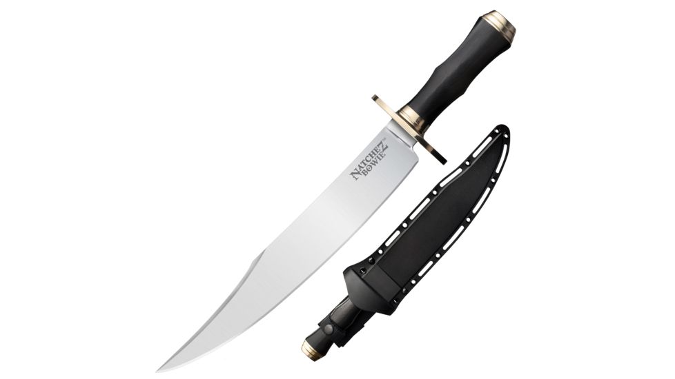 Cold Steel Natchez Bowie, O-1 High Carbon Steel 11.75in Blade, Polished Black Handle, CS-39LABMS