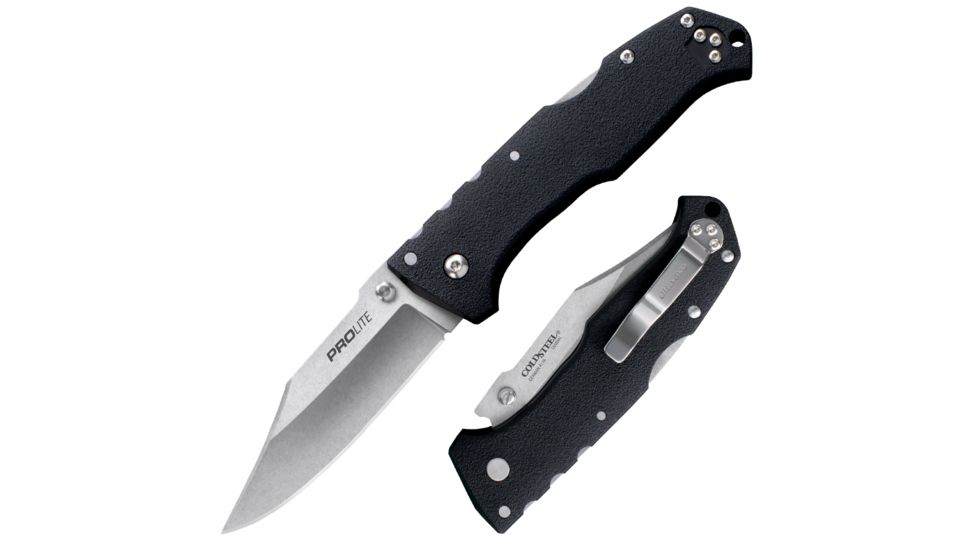 Cold Steel Pro Lite 8in Folding Knife, 3.5in Clip Blade, Black, CS-20NSC