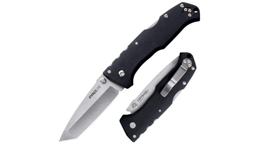 Cold Steel Pro Lite 8in Folding Knife, 3.5in Tanto Blade, Black, CS-20NST